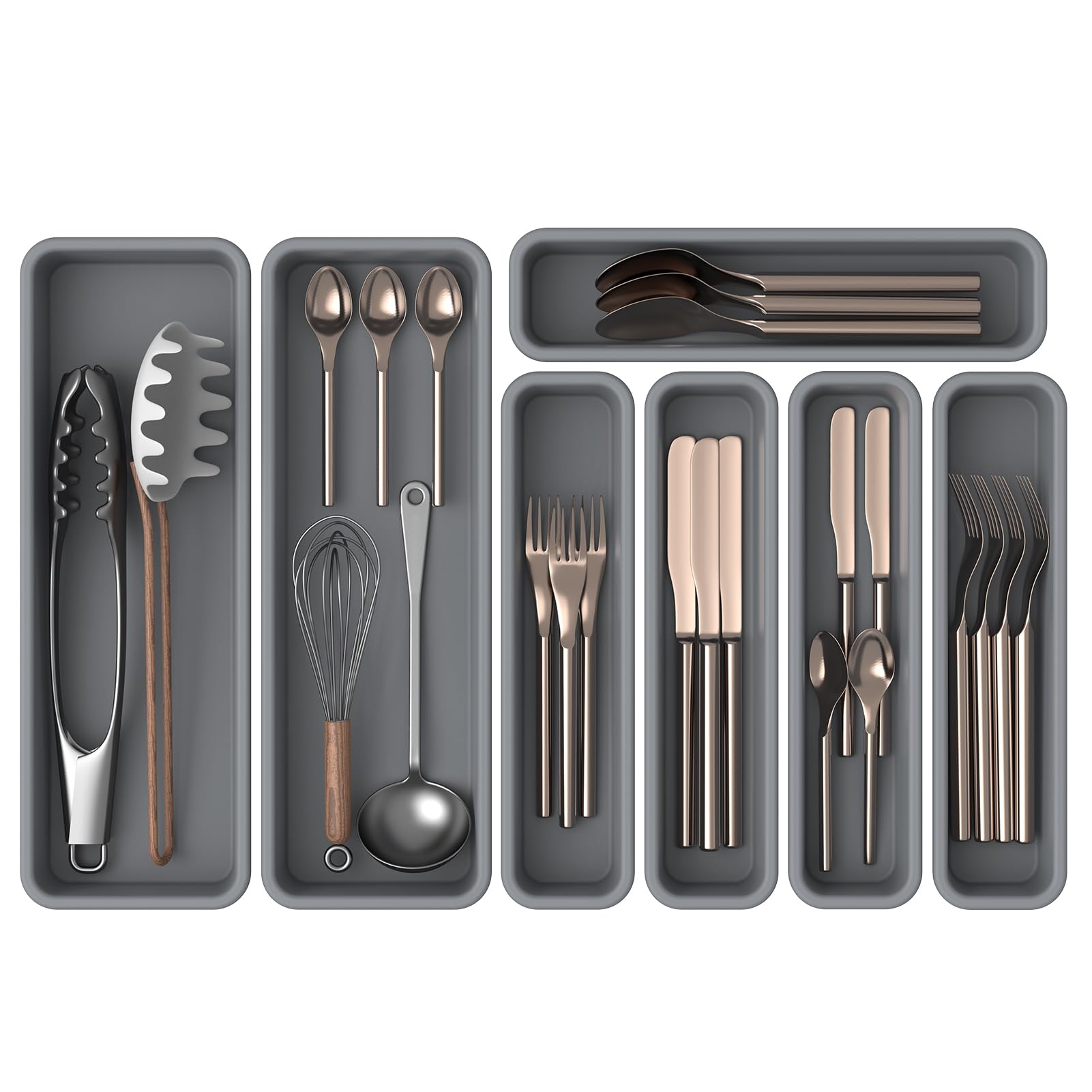 K KORKUAN silicone drawer organizer with small compartments for tidy drawers