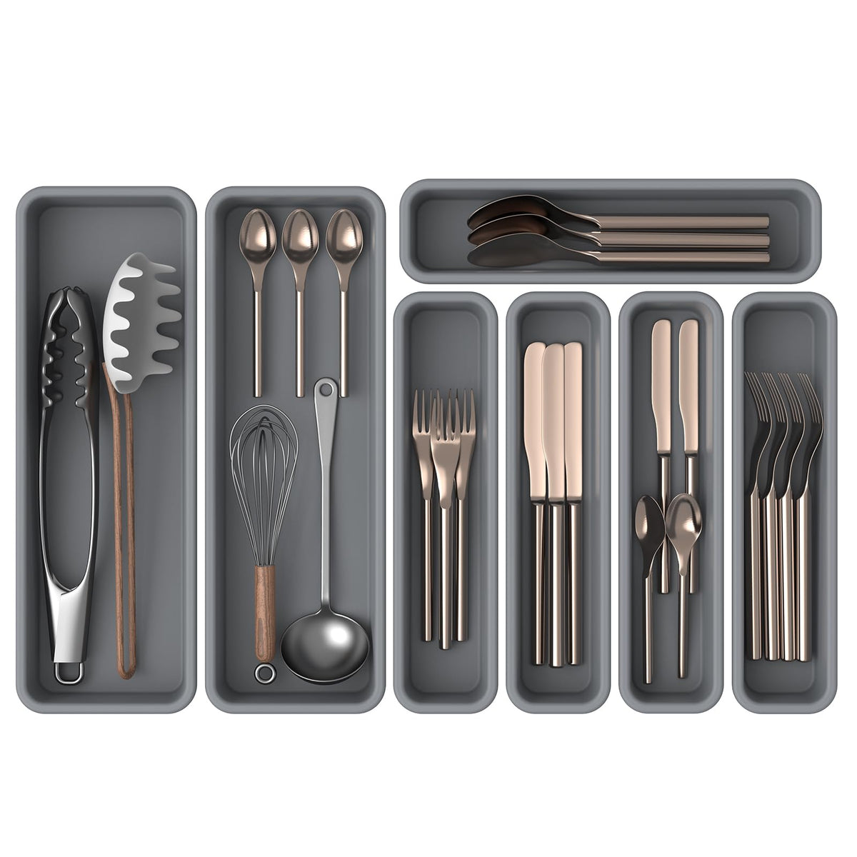 K KORKUAN silicone drawer organizer with small compartments for tidy drawers