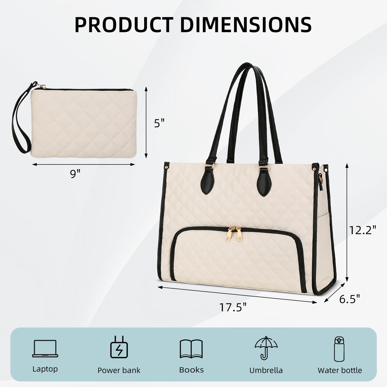KKXIU 2-in-1 tote and lunch bag for office and travel