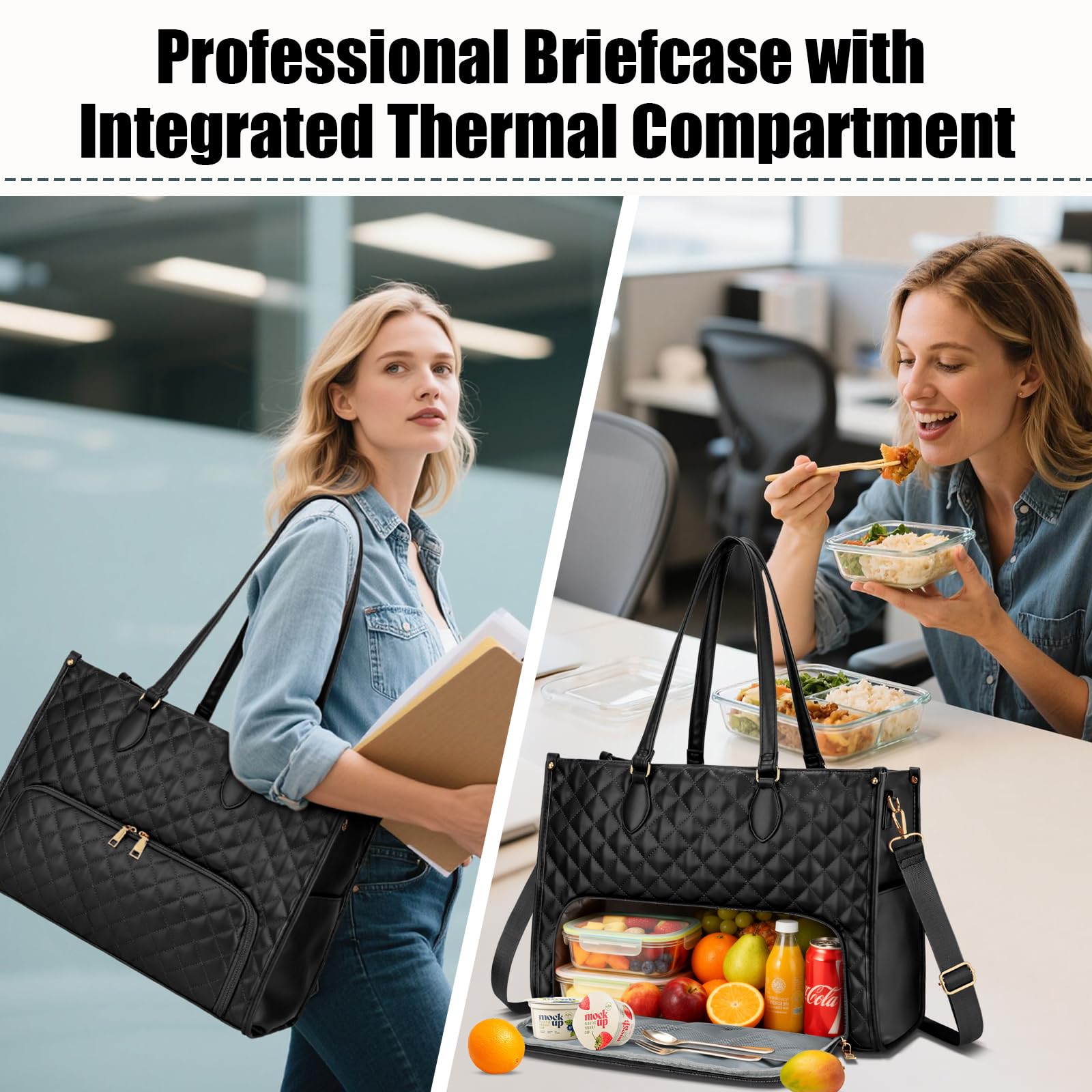 KKXIU quilted work bag with water-resistant material keeps belongings dry.