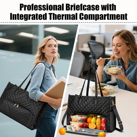 KKXIU quilted work bag with water-resistant material keeps belongings dry.