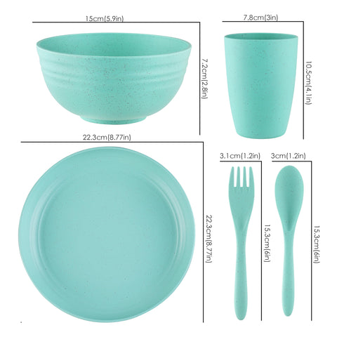 KL Kaloo wheat straw bowls 4pc for family dining and easy cleaning