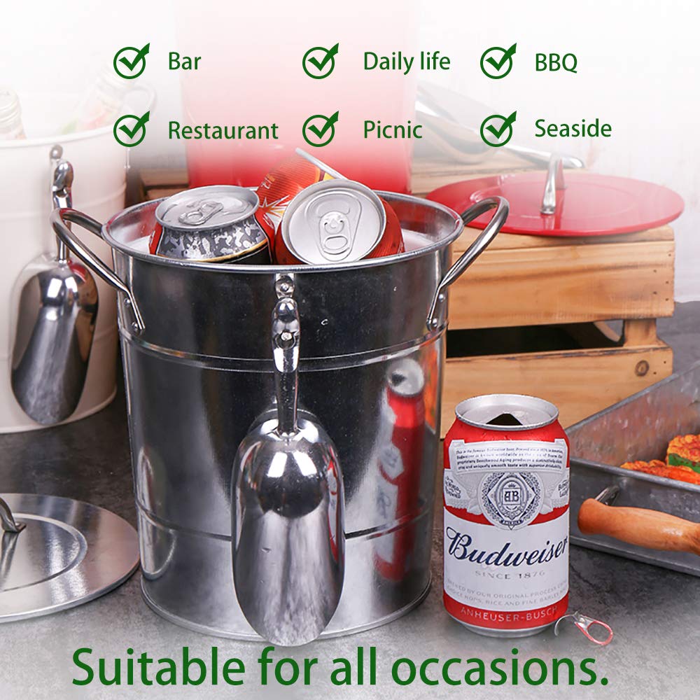 KL portable ice bucket with carry handle moves easily between venues.