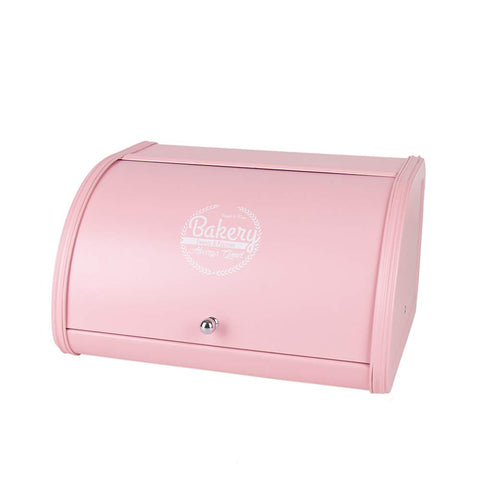 KL X458 pink bread box front view keeps baked goods organized on a counter