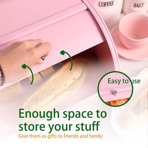 KL X458 pink bread box side profile highlights compact footprint for kitchens