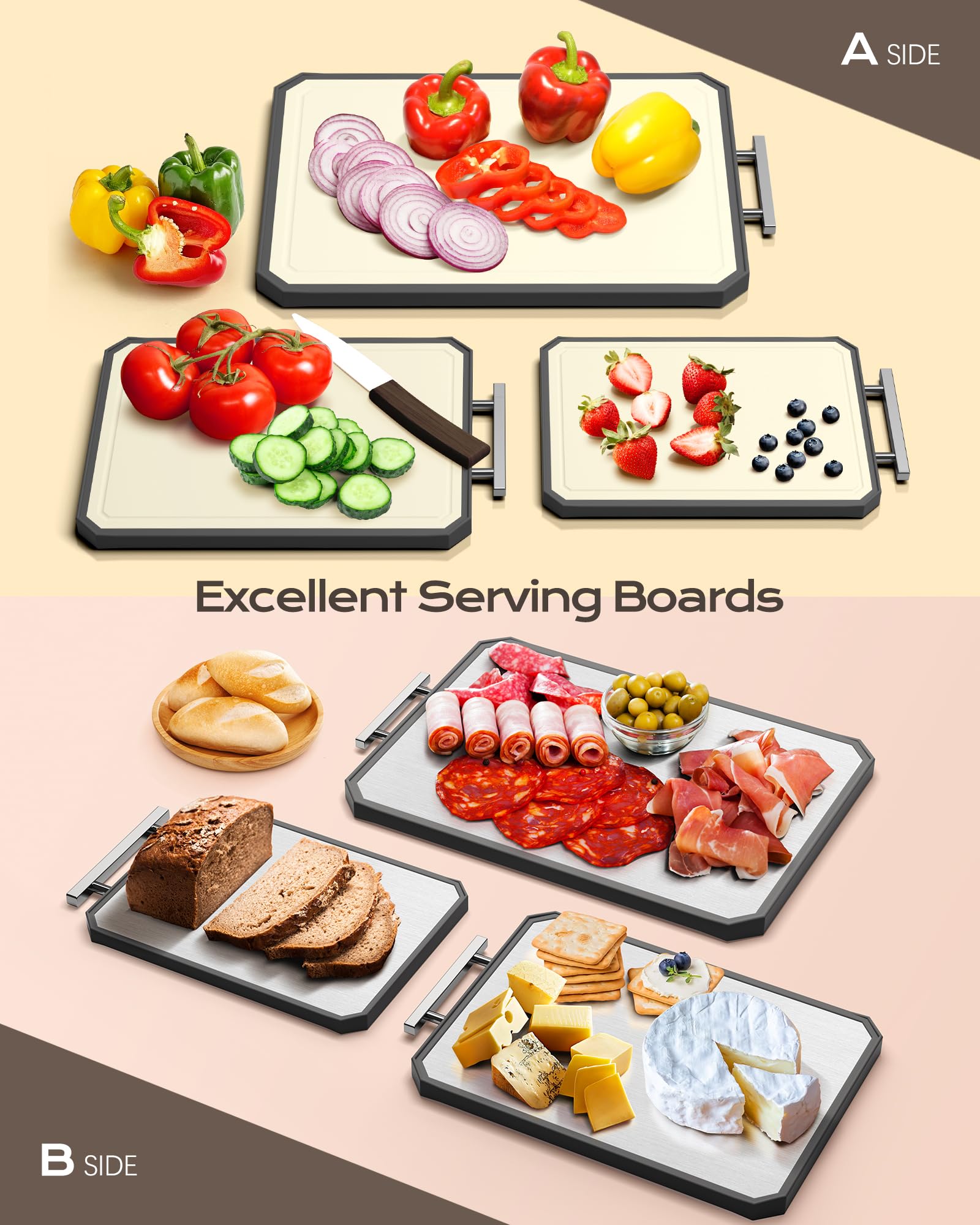 KLAPOLA double-sided cutting board meat side for carving and slicing