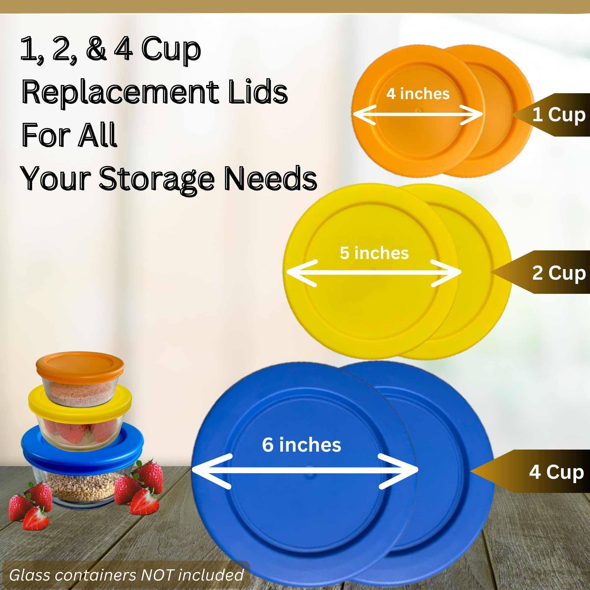 Klare Ware 2 cup yellow lid for round bowls keeps leftovers fresh and odor-free.