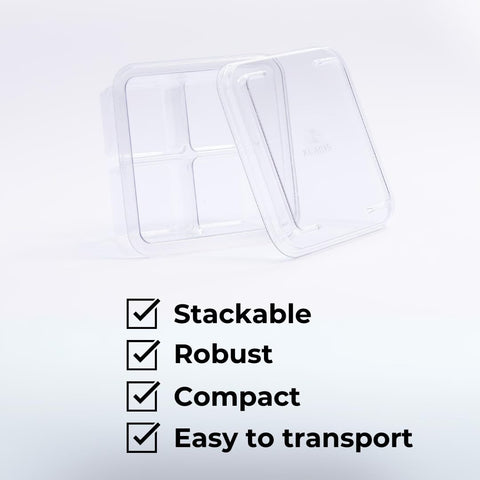 Klaris 2in cube storage pack stacked to save space