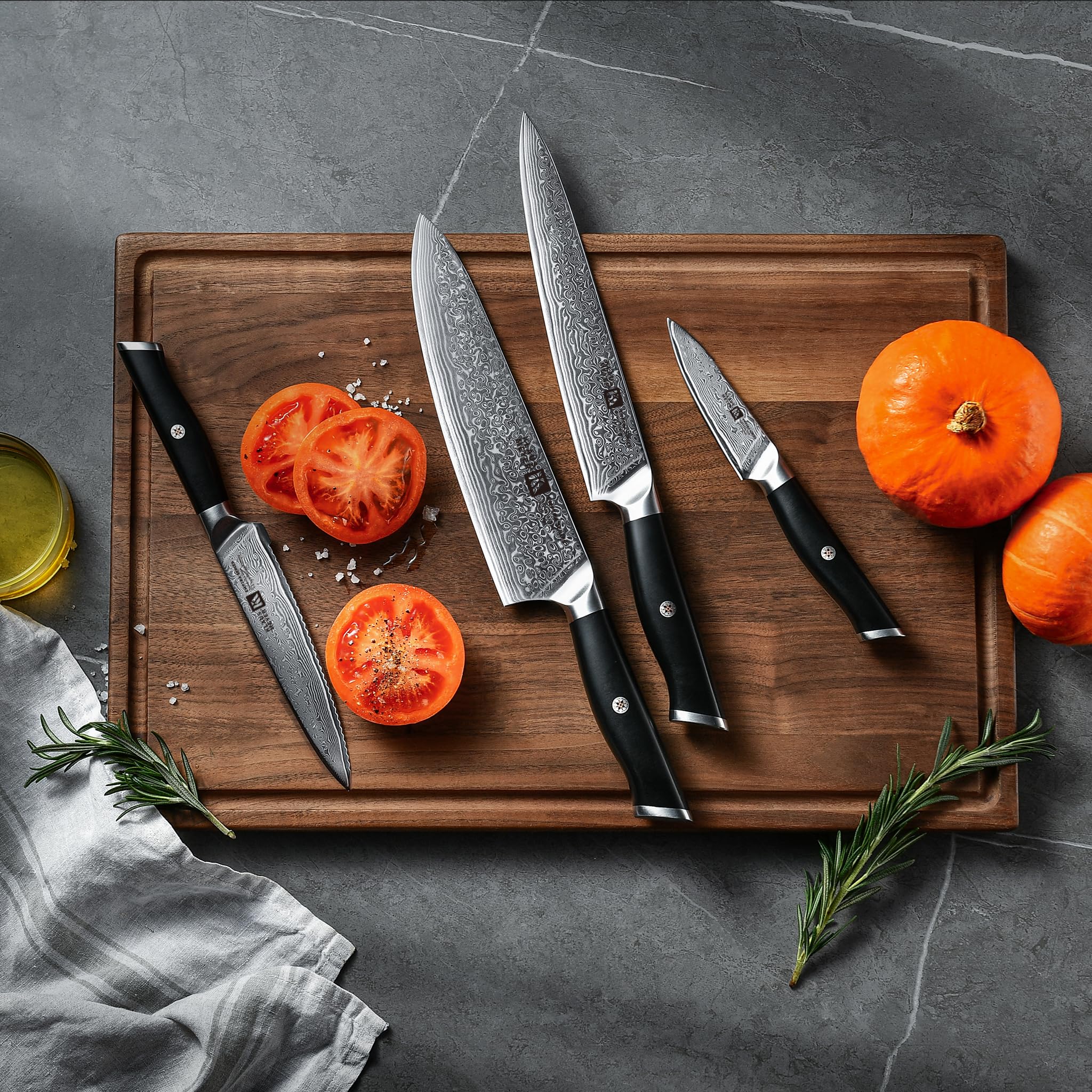 Klaus Meyer magnetic wooden block keeps blades organized and accessible.