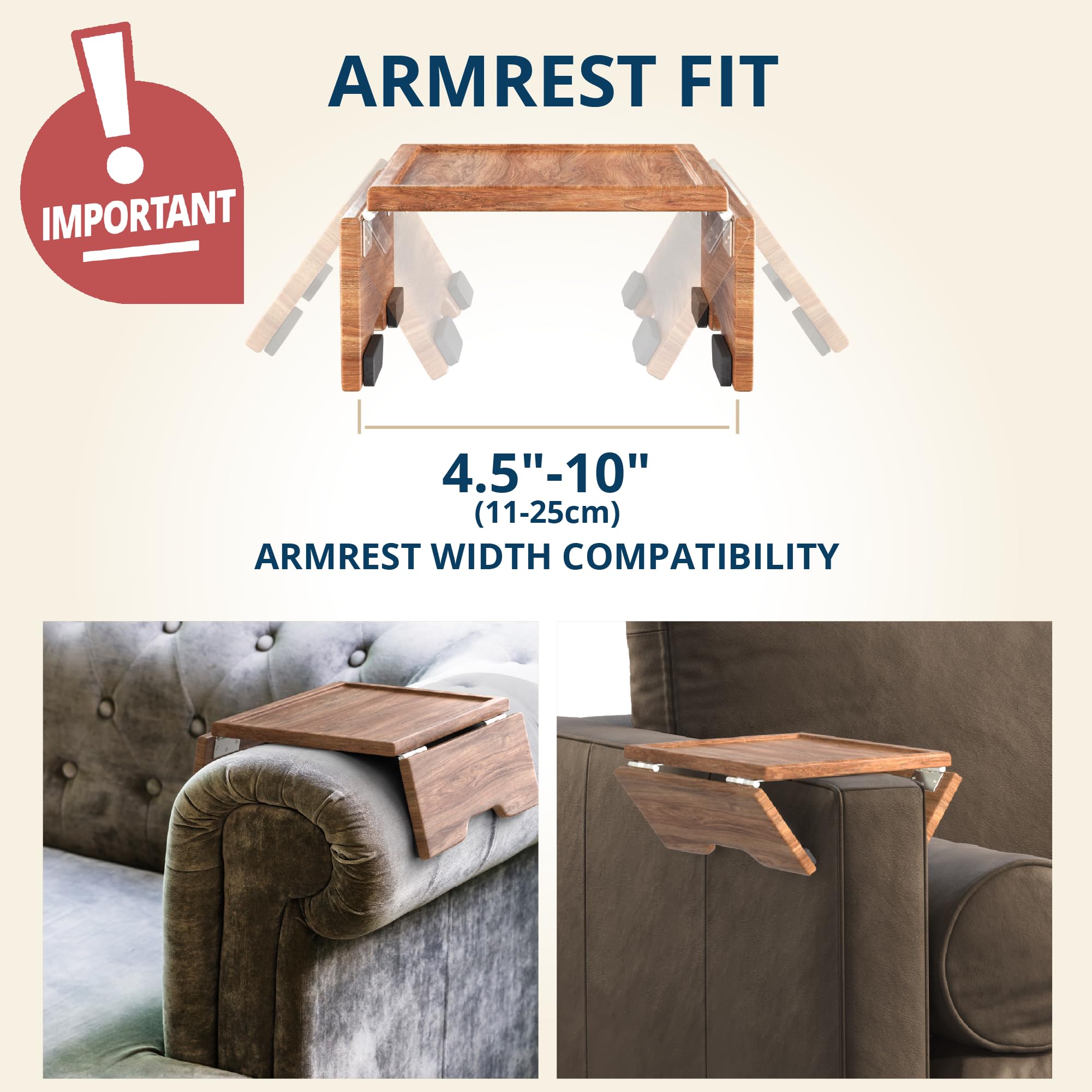 Klavio Acacia easy clip-on installation on most sofa arms