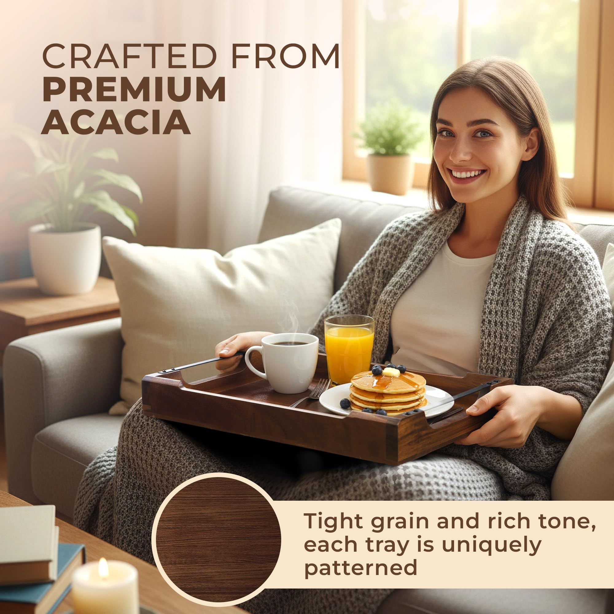 Klavio hosting gift idea: durable acacia tray doubles as decor.