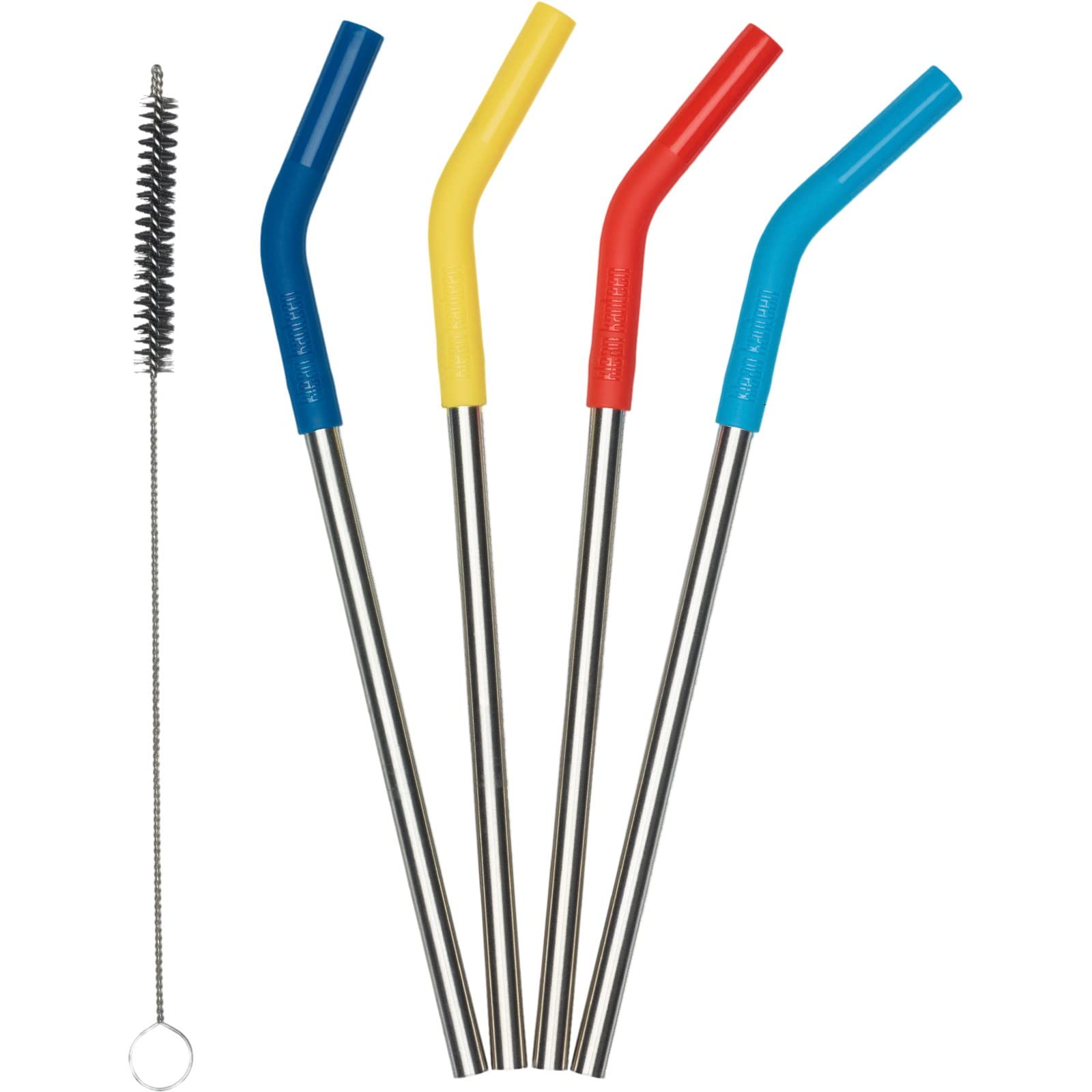 Klean Kanteen recycled stainless steel straw set multicolor with silicone tips for eco-friendly sipping.