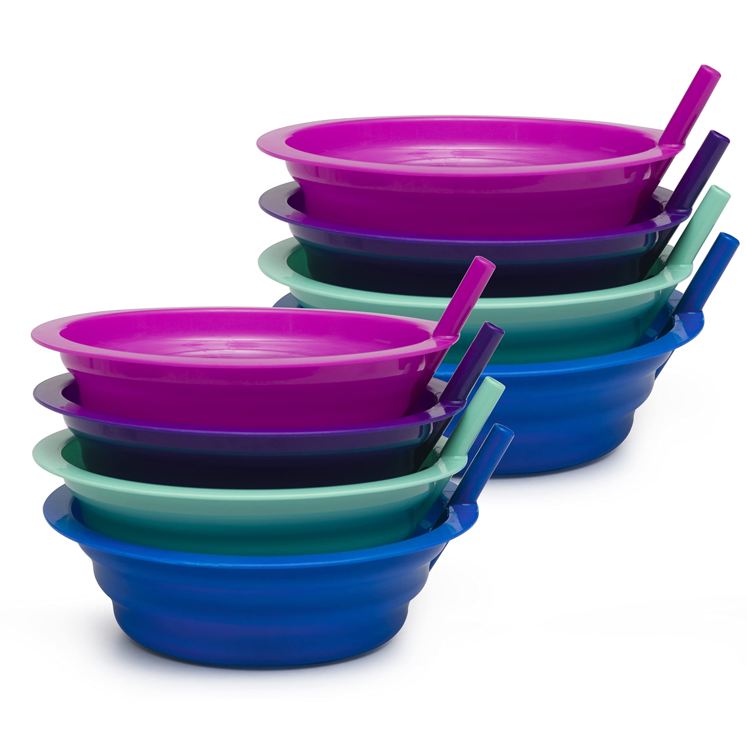 Klickpick Home 8-pack sippy bowls with built-in straws for mess-free meals