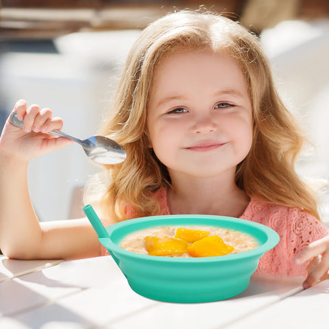 Microwave-safe design from Klickpick Home bowls keeps dinners warm for kids