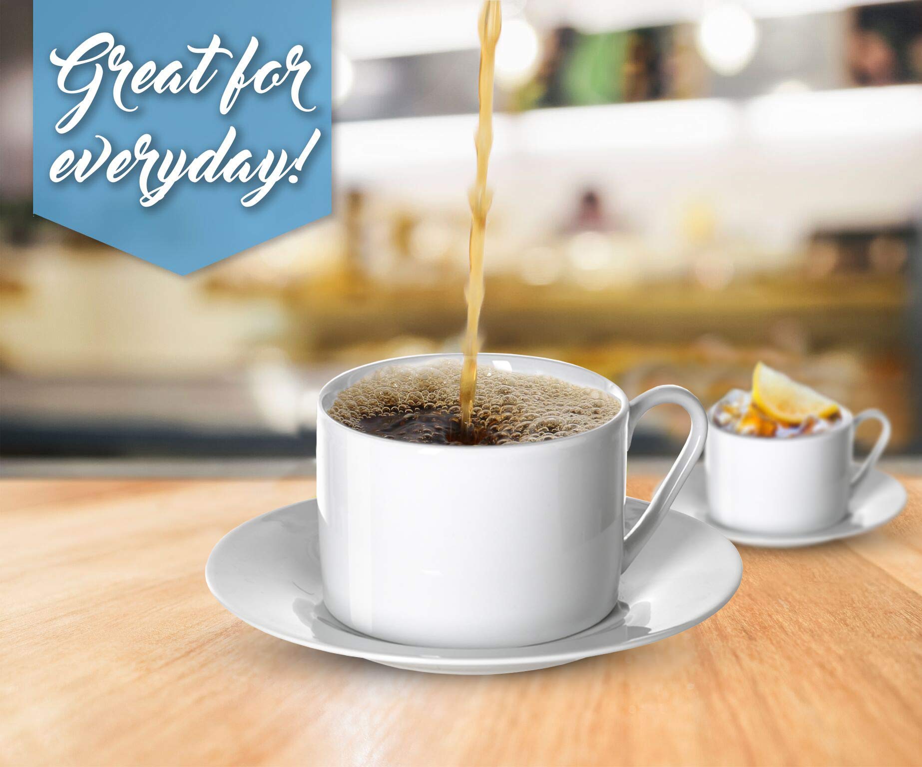 Klikel porcelain mugs 8.5oz, durable for daily use and café-style beverages.