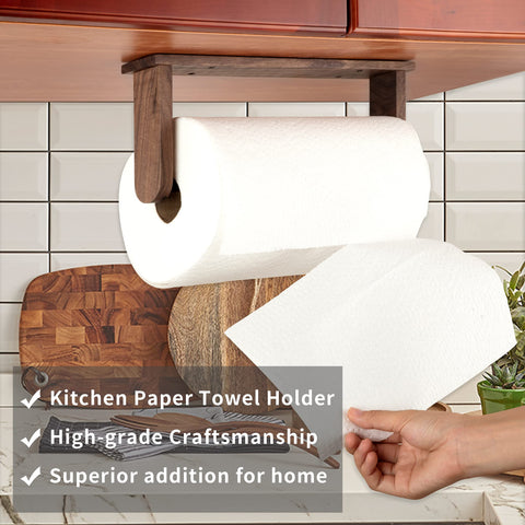 Klleyna adhesive-under-cabinet holder installs without drilling on smooth surfaces.
