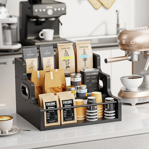 KLM black wood finish rack adds stylish durability to your bar.