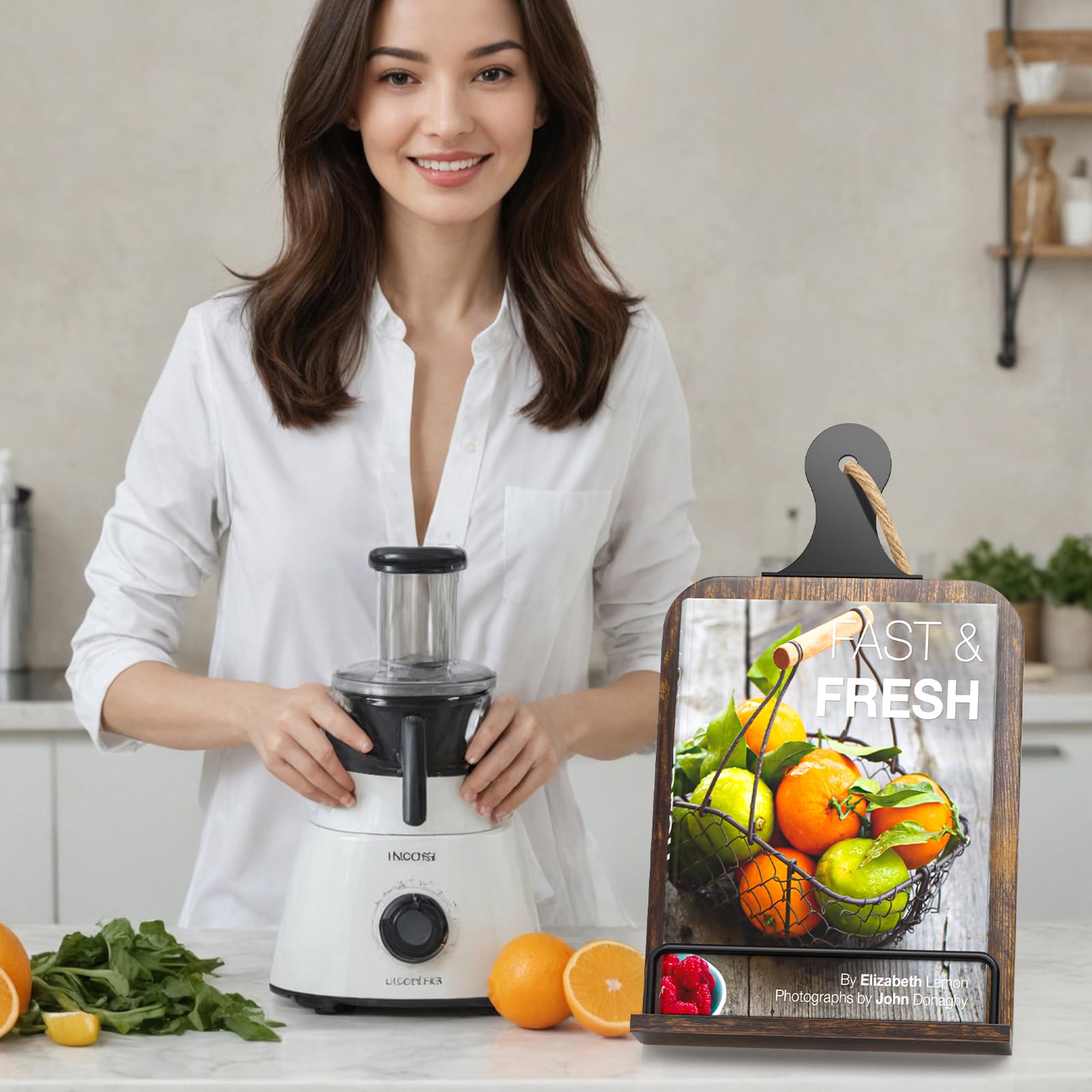 KLM rustic-decor stand adds warm kitchen charm