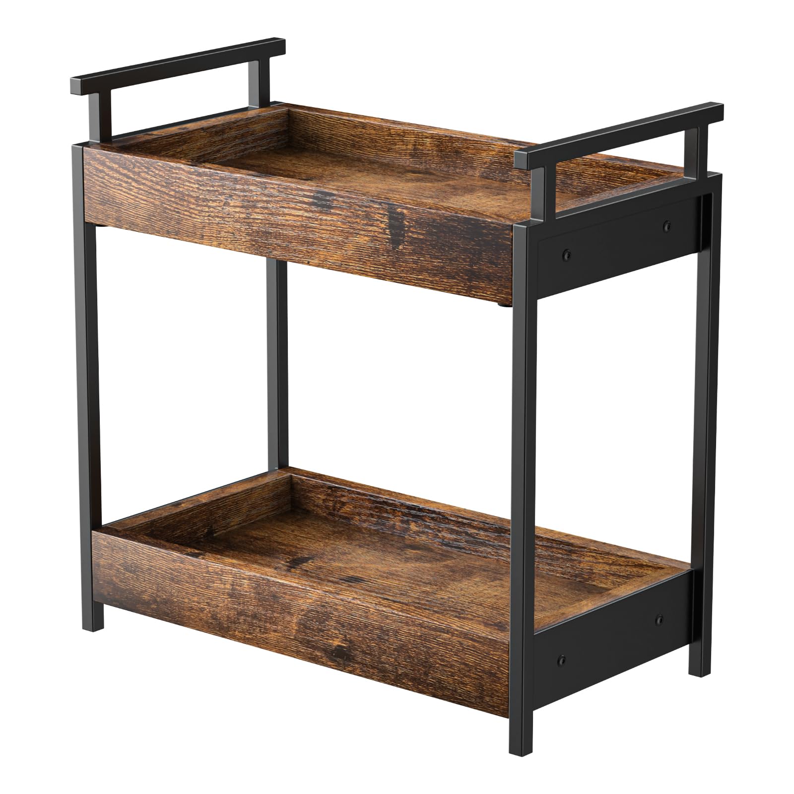 KLM 2-tier countertop coffee station organizer showing organized coffee accessories