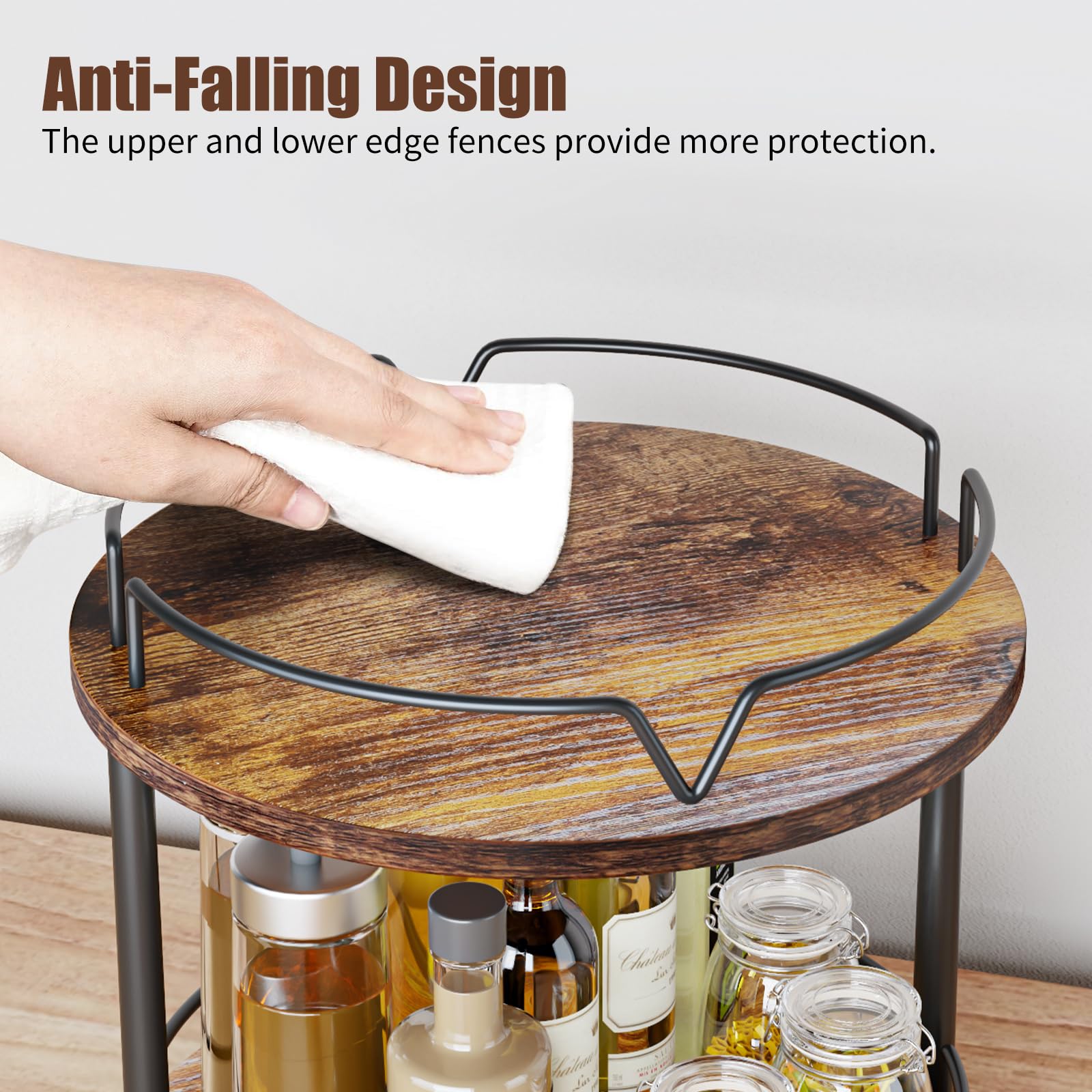 KLM countertop spice organizer saves space and adds accessibility