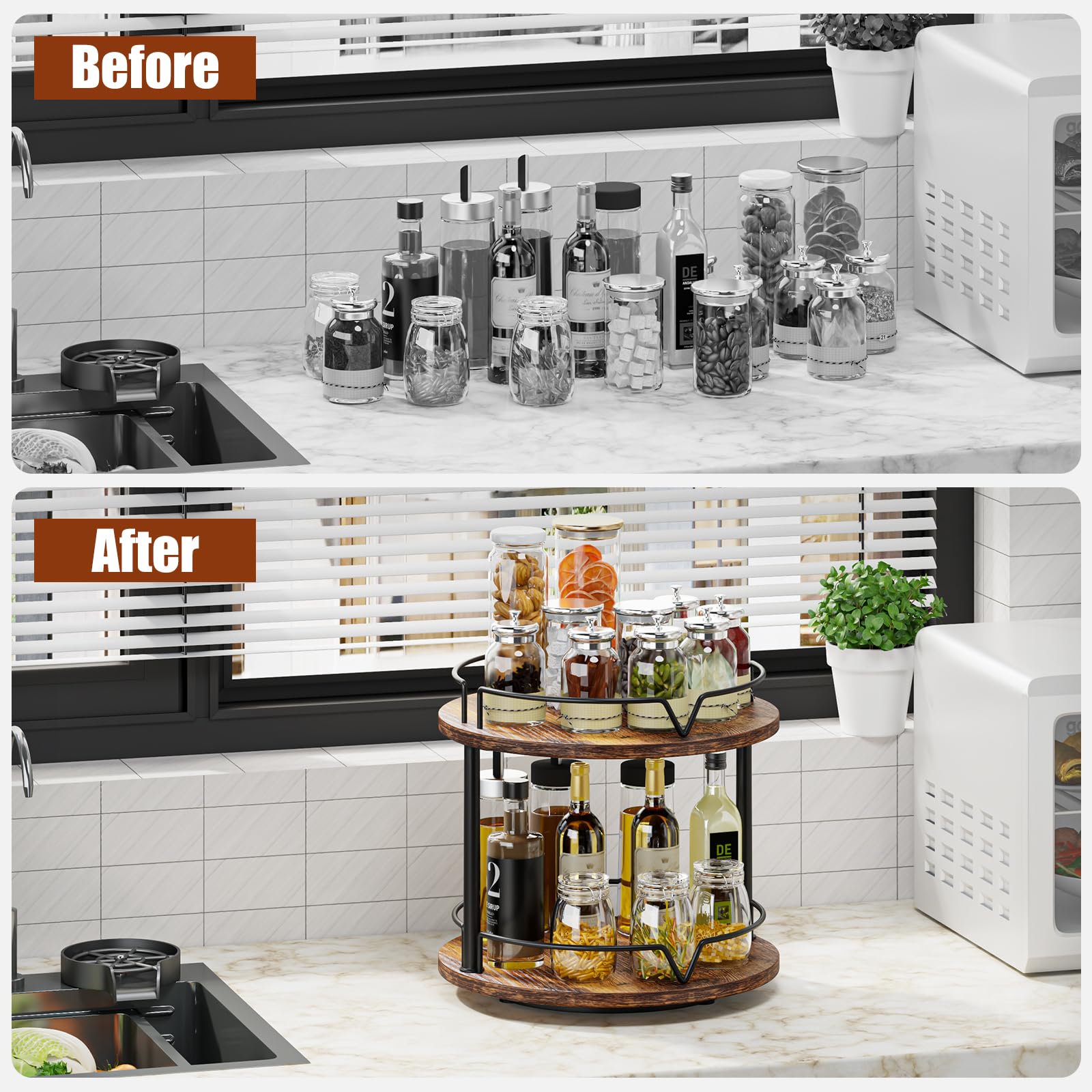 KLM rustic brown wood finish adds warm decor appeal to kitchen