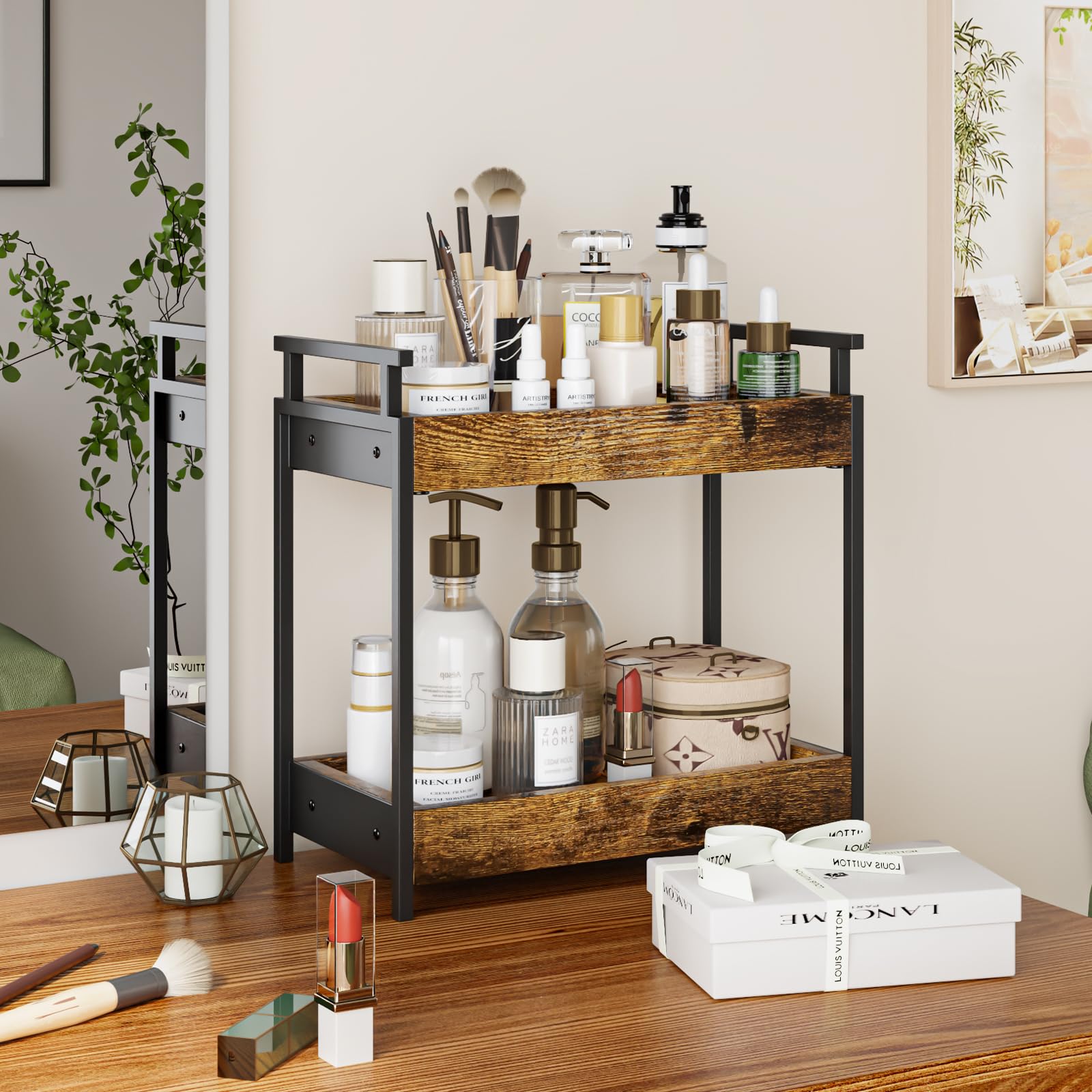 KLM spice jar organizer on counter for seasoning convenience