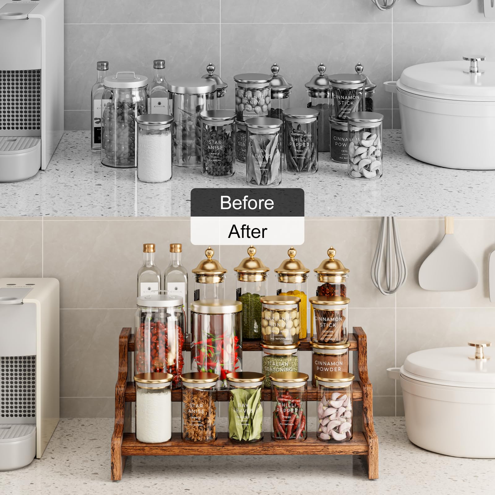 KLM 3-tier rack stores baking supplies within easy reach