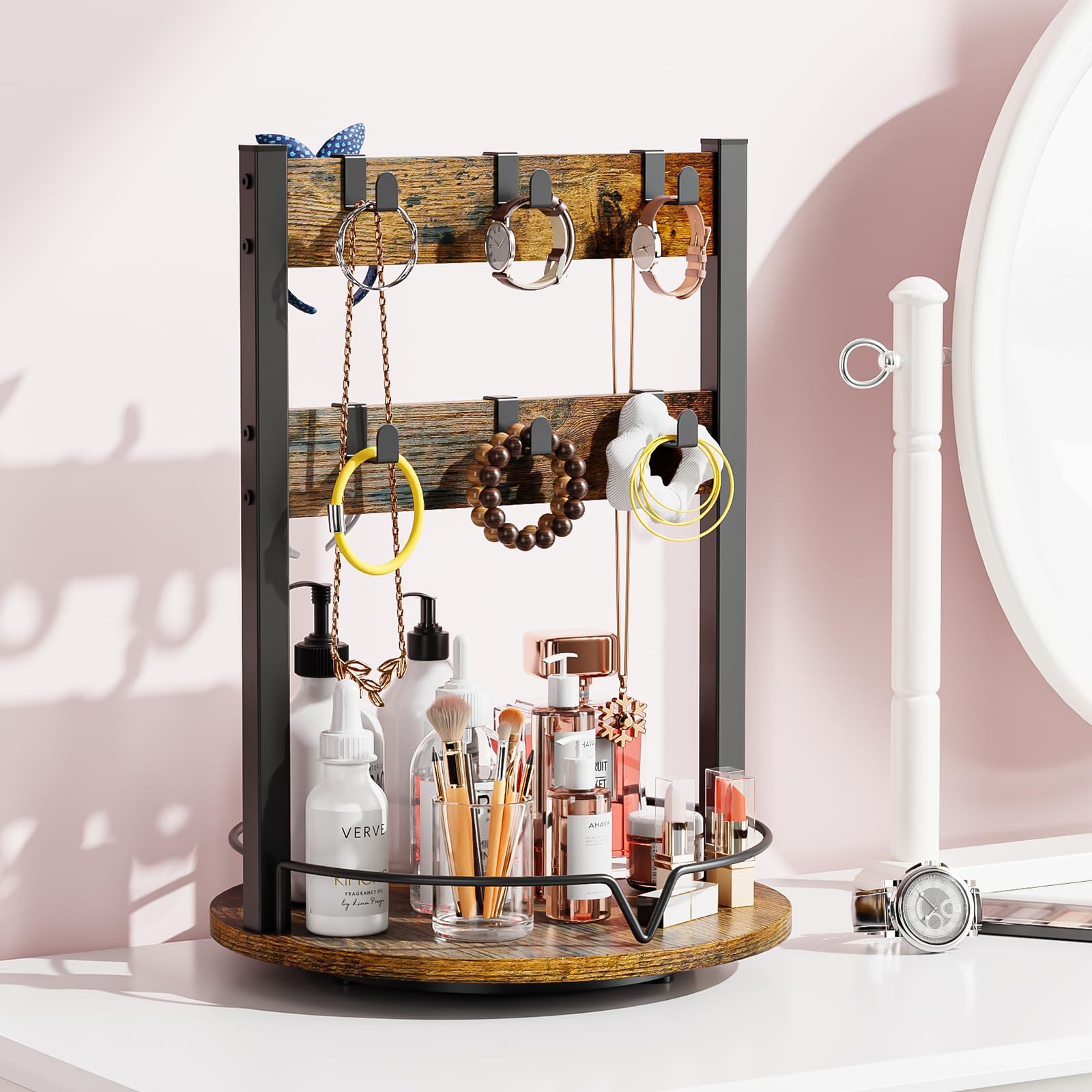 KLM rotating mug tree base and protective ring detail