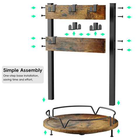 KLM warm wood tone mug display complements kitchen decor