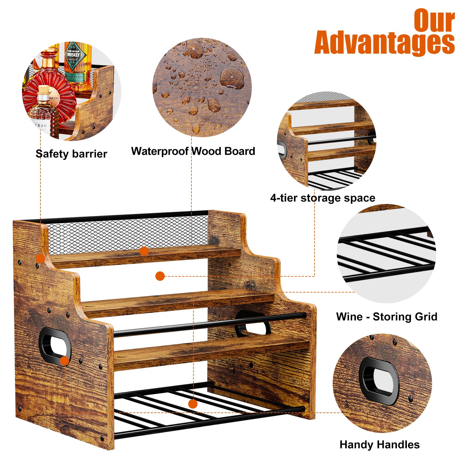 KLM rustic wood grain finish adds warm texture to countertop storage