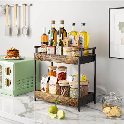 KLM wooden shelf for coffee bar essentials on a clean surface