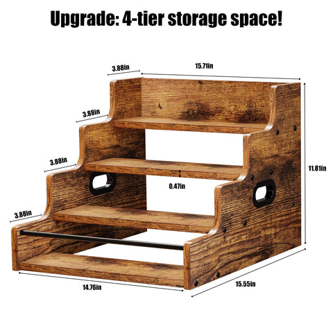 KLM solid wood construction with metal support provides sturdy long lasting bottle display