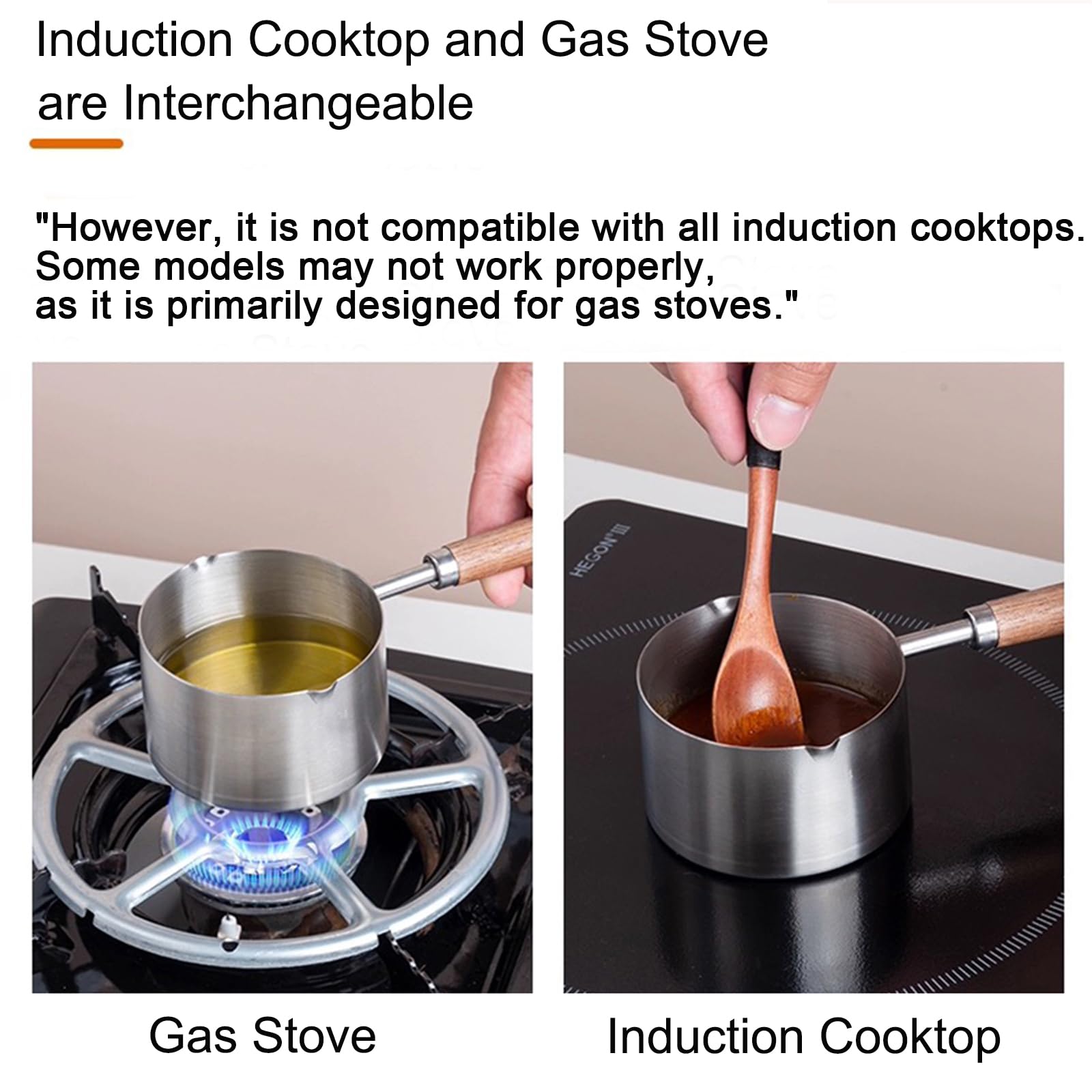 Kloahmo induction-base compatibility for versatile heating on various stoves.