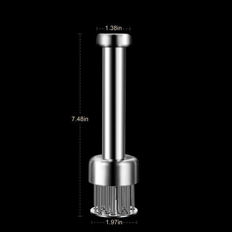 Kloahmo needle close-up with sharp tips for efficient tenderizing