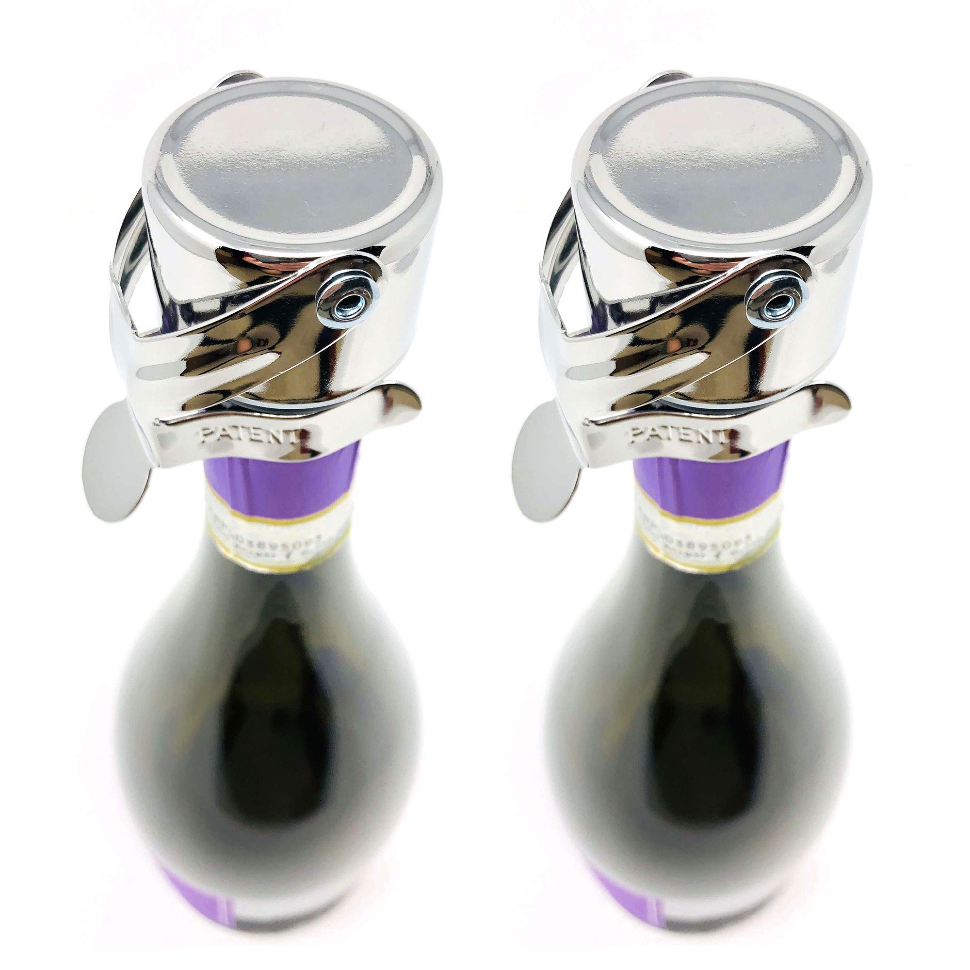 KLOVEO champagne stopper chrome with patented seal preserves fizz