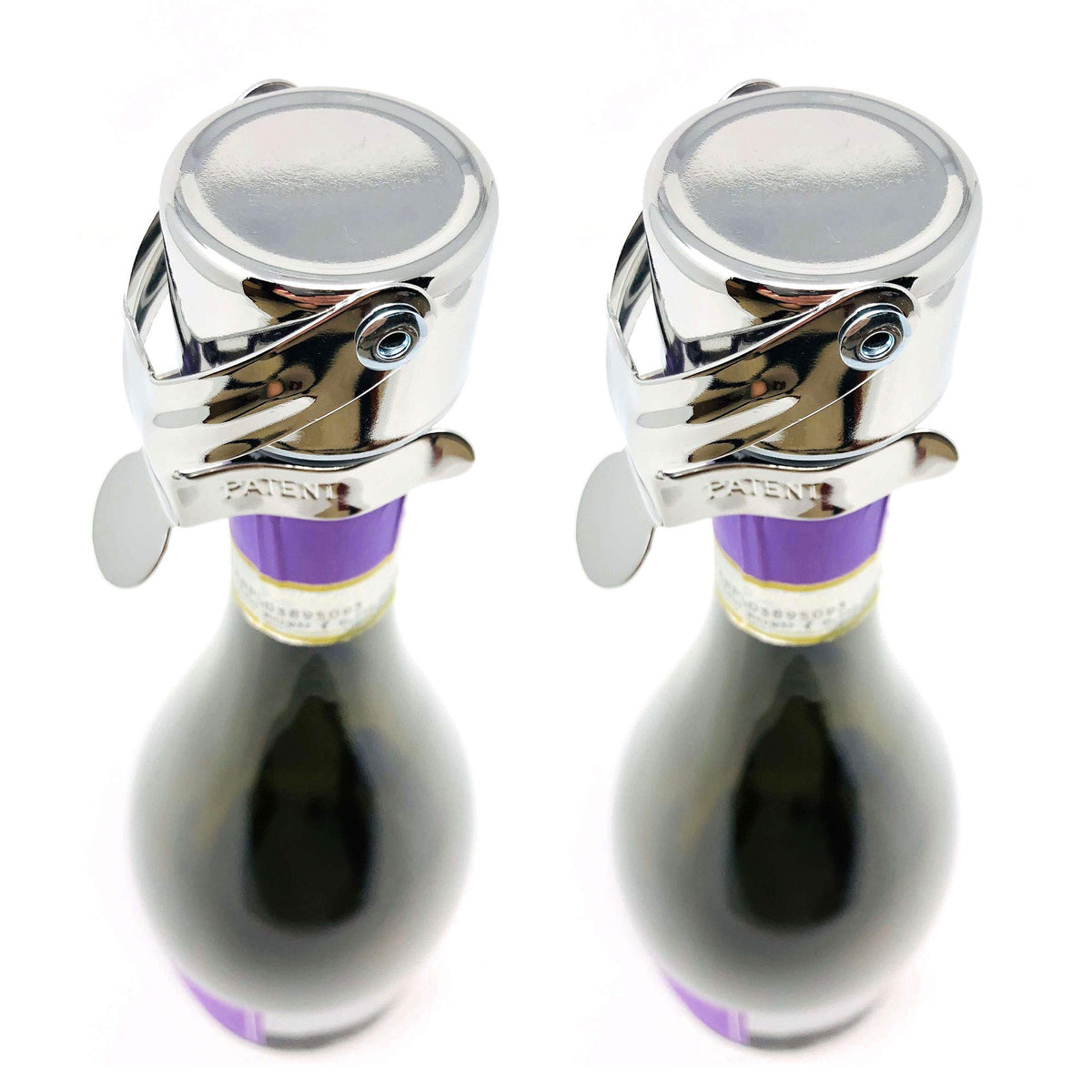 KLOVEO champagne stopper chrome with patented seal preserves fizz