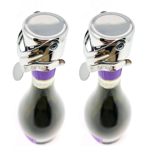 KLOVEO champagne stopper chrome with patented seal preserves fizz