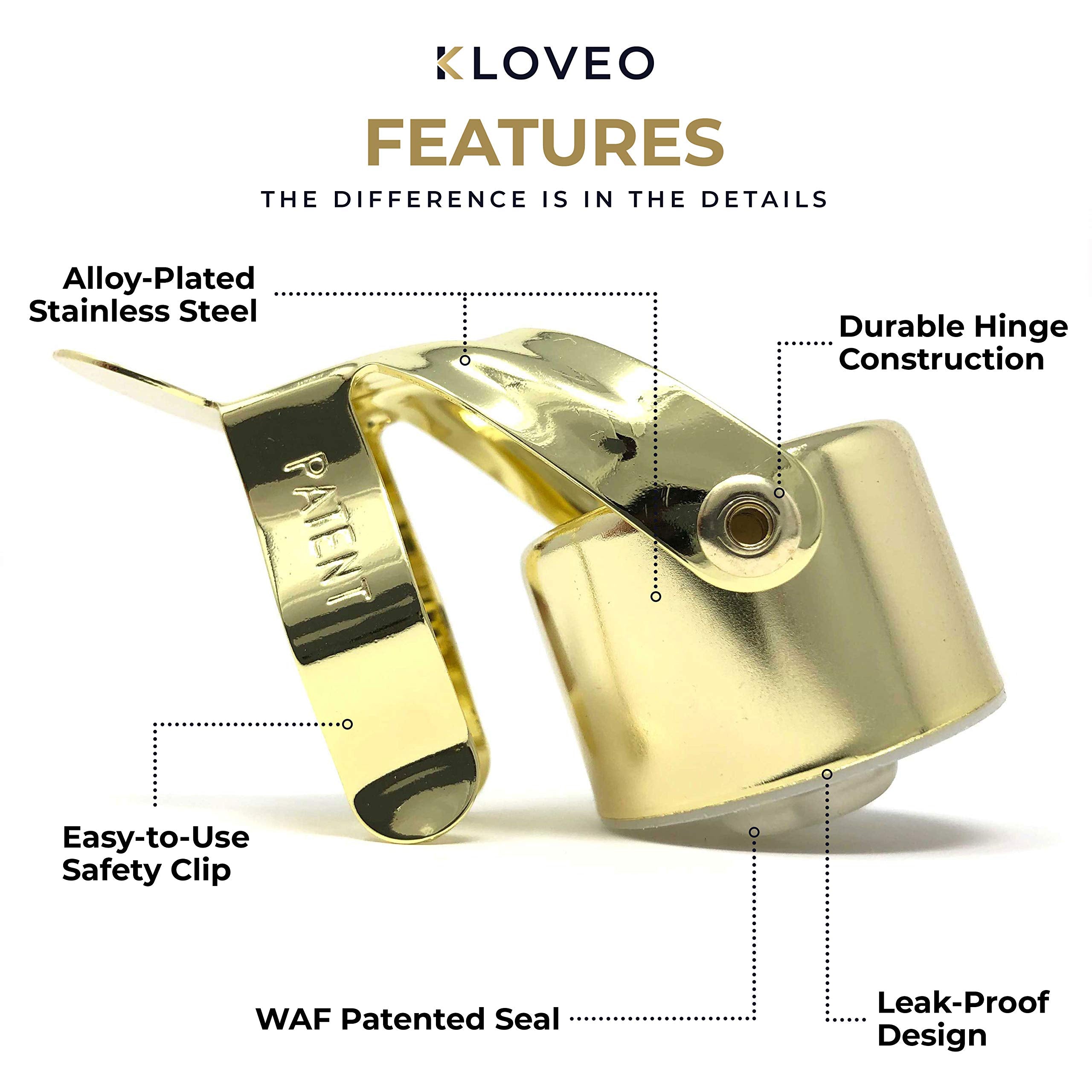 KLOVEO self-tightening-seal bottle stopper lever provides reliable seal