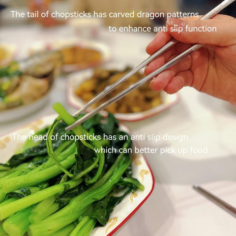 Kloveright 9.5-inch mirror-polished chopsticks ideal for daily use.
