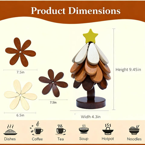 KLROAD trivet compact storage doubles as a decorative kitchen display.