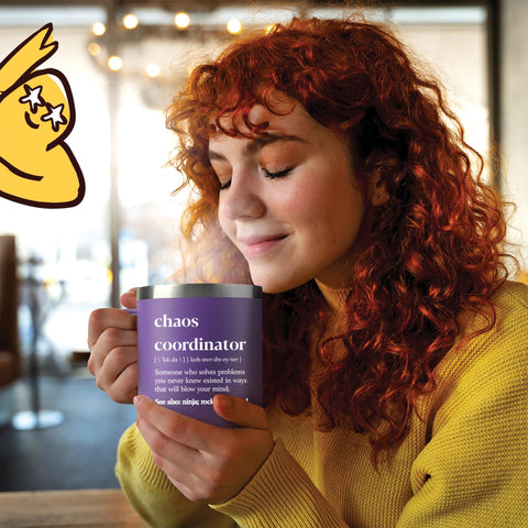 KLUBI Chaos Coordinator tumbler purple with straw for refreshing iced drinks on busy days