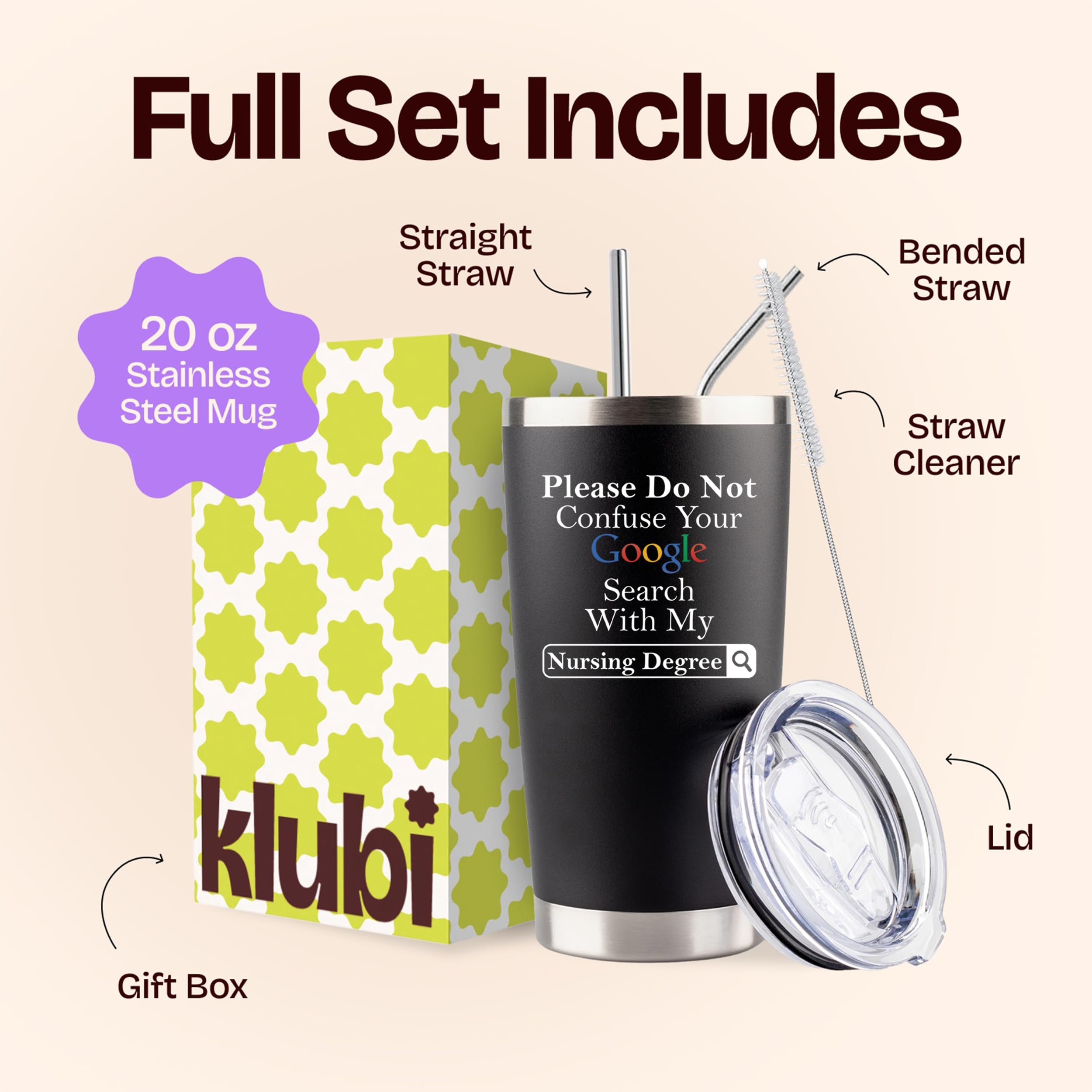 KLUBI 18/8 stainless steel tumbler high-quality daily companion