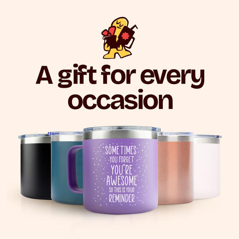 KLUBI stylish purple mug for women is a versatile gift idea