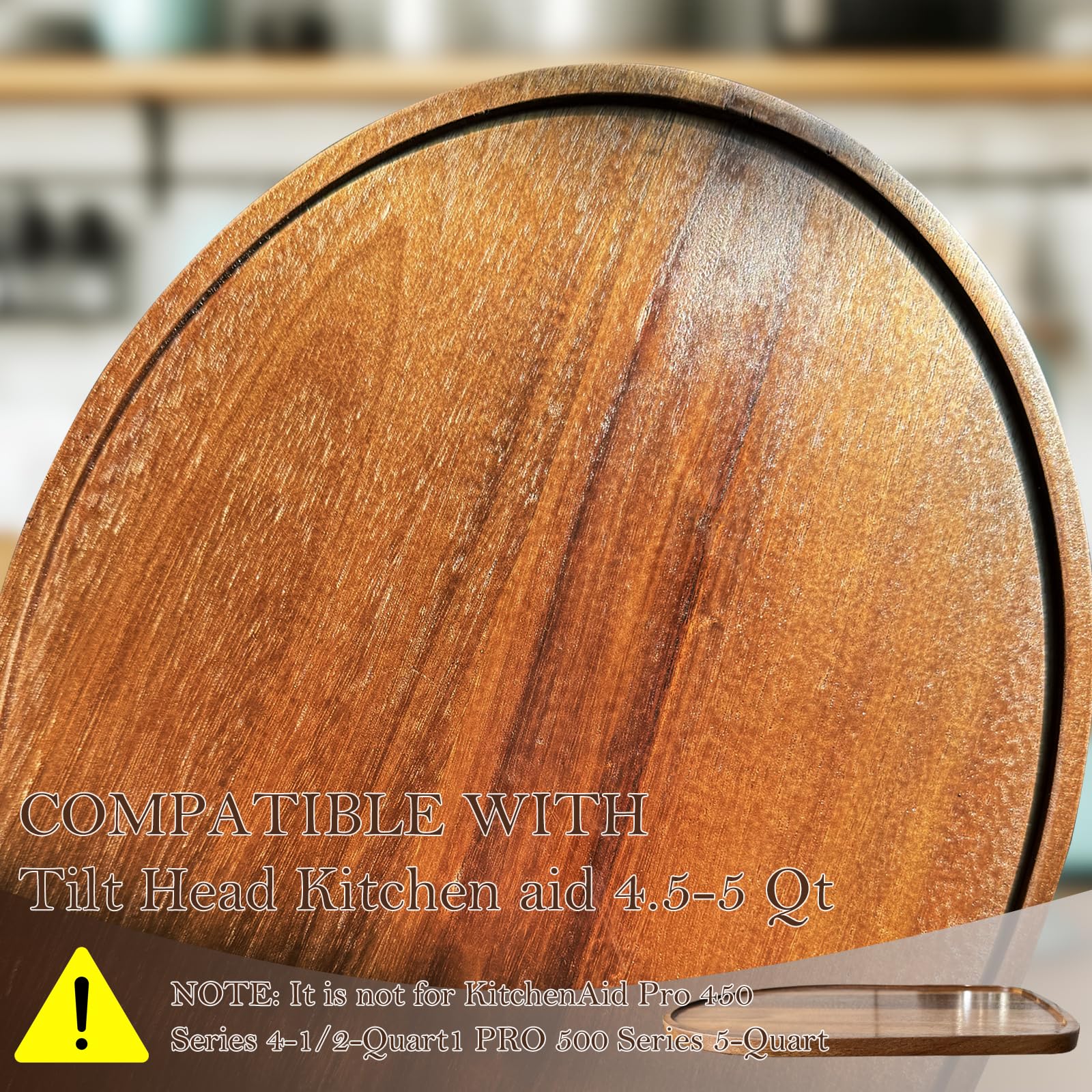 Klxuyuo acacia wood slider mat provides smooth glide for KitchenAid Tilt-Head