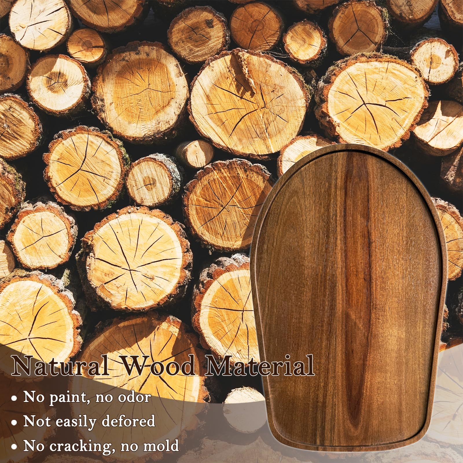 Klxuyuo acacia wood mat keeps mixer ready in a compact storage space