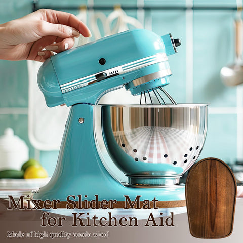 Klxuyuo acacia slider mat supports effortless shifting of heavy mixers