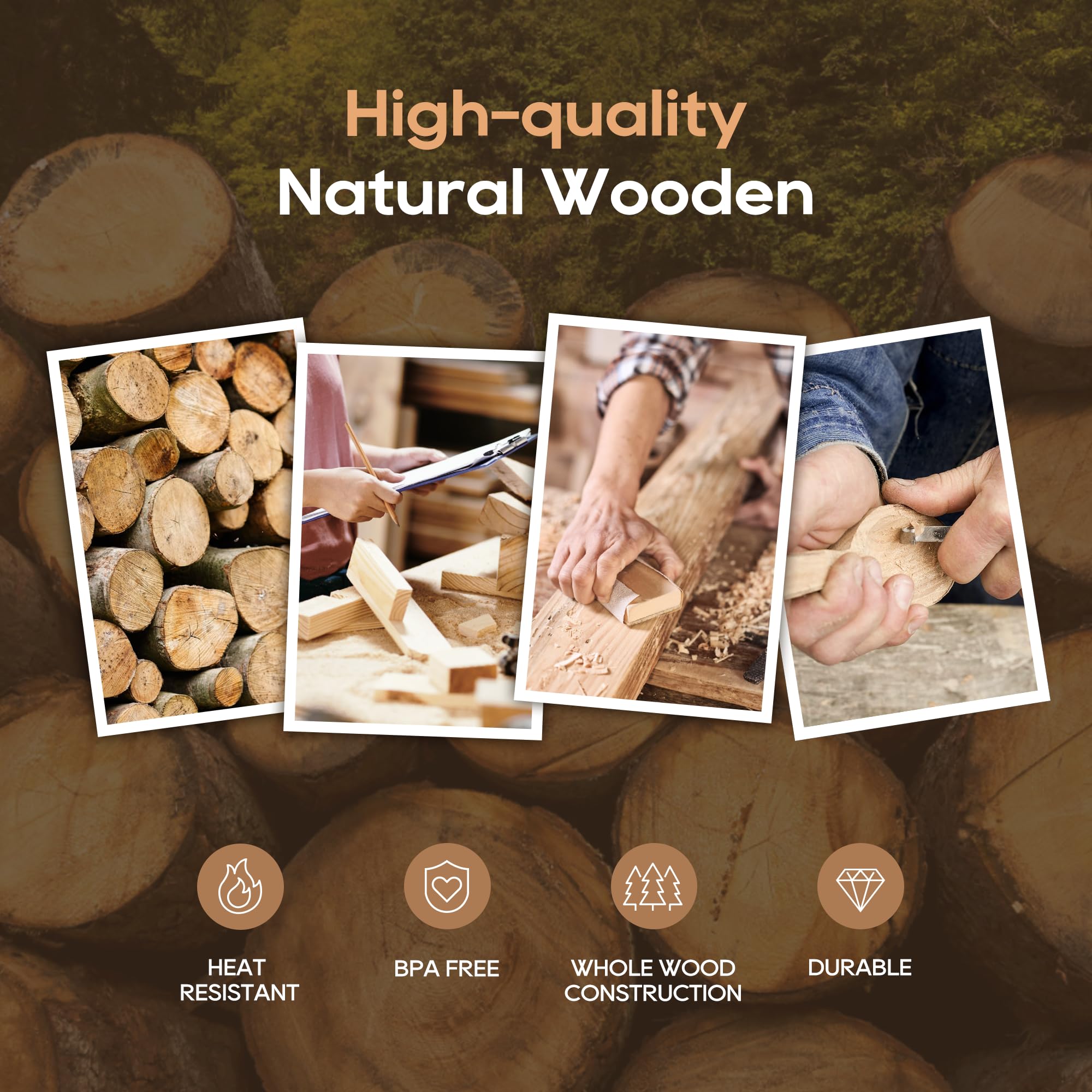 KLYRO teak frying spatula with smooth finish protects pans while flipping