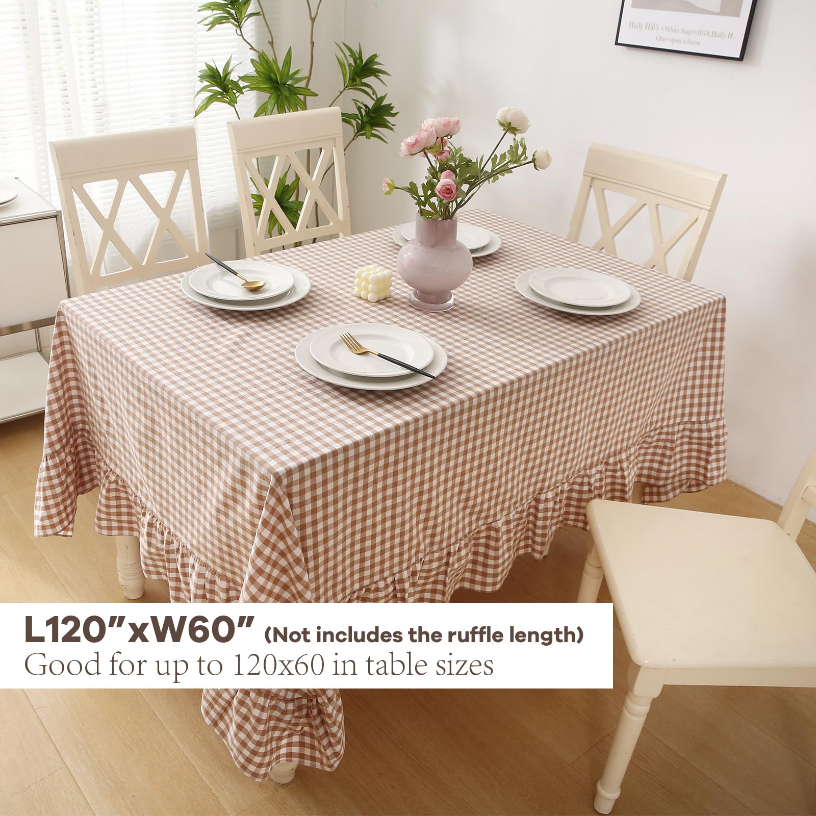 K MASANIJI washed cotton tablecloth on a rectangular table.
