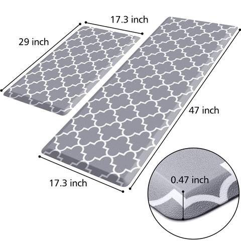 KMAT anti-fatigue mat 2pcs, 17.3x29in, supportive posture during work at desk.