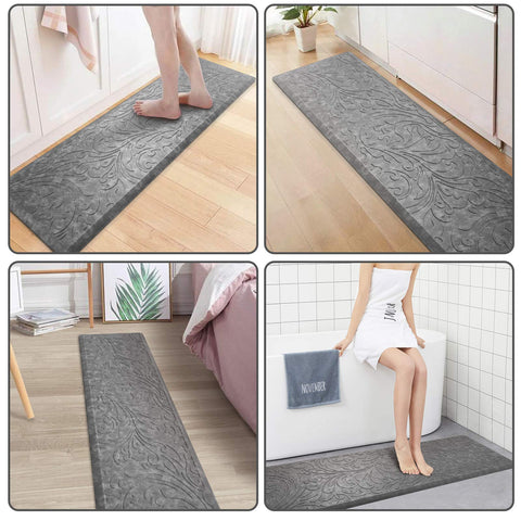 KMAT kitchen mat uses durable PVC and foam for long-lasting use.